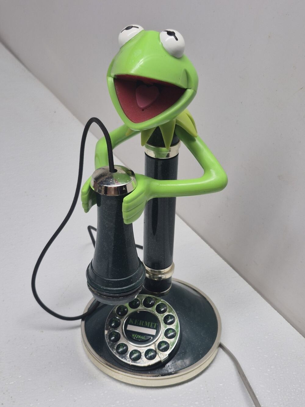 KERMIT THE FROG Telephone Candle Stick Corded Phone Telemania Muppets Read